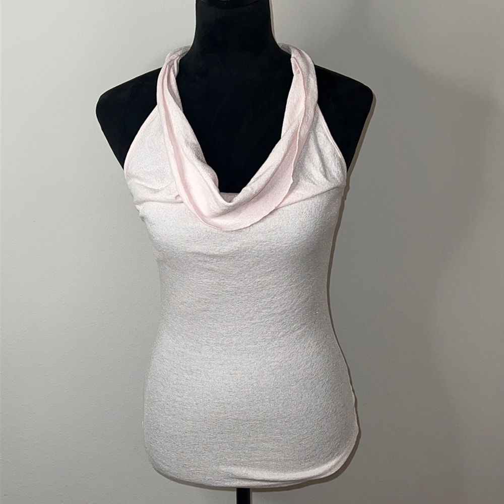 Michael Stars light pink sleeveless cowl neck t shirt top Sz OS